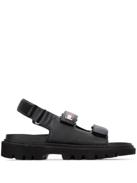 Tommy Hilfiger logo-appliqué sandals Black EN0EN02461
