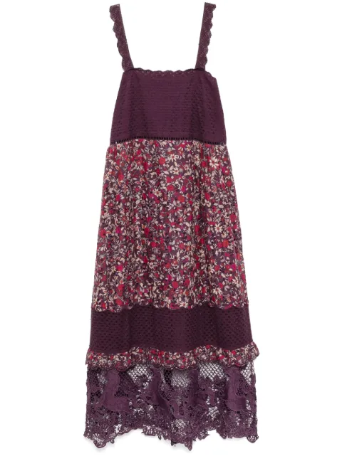 FARM Rio Chelsea garden embroidered dress Purple 324882