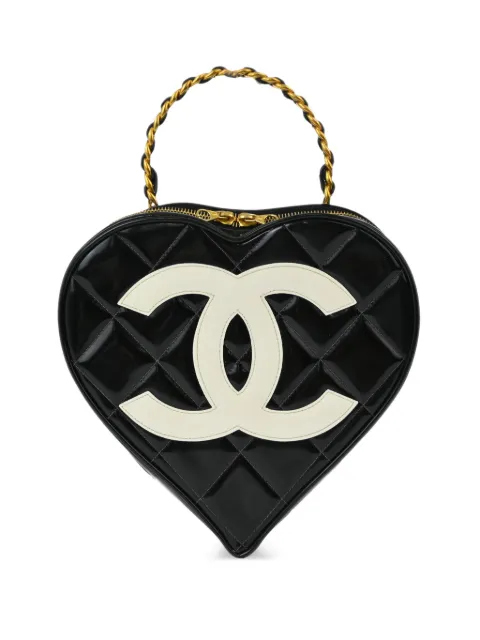 CHANEL Pre-Owned 1995 heart vanity handbag Black 3378226