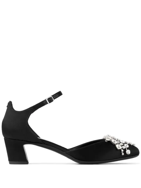Jimmy Choo 45mm crystal-embellished pumps Black VERITYBH45GKO