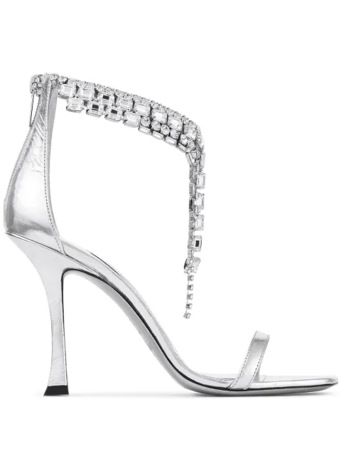 Jimmy Choo Verity crystal-embellished sandals Silver VERITYSANDAL100BYK