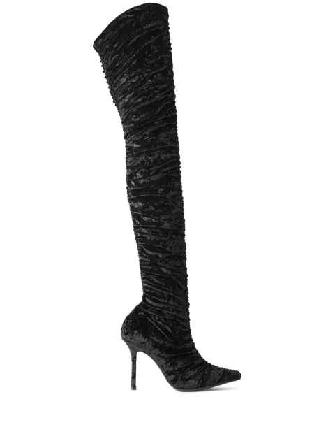 Jimmy Choo 100mm leather boots Black LOTTAOTK100GVZ