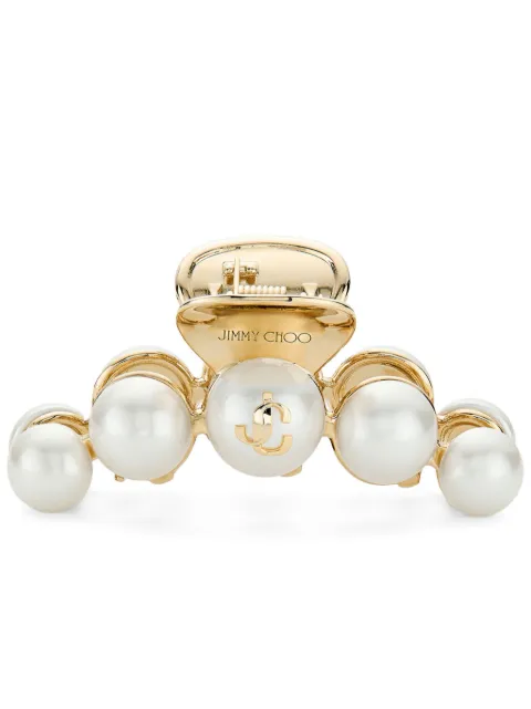 Jimmy Choo pearl-embellished claw clip Gold CLAWHAIRCLIPDCK