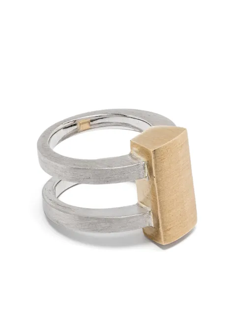 Tom Wood 9CT yellow gold and recycled silver Vault Shield ring Gold 101113