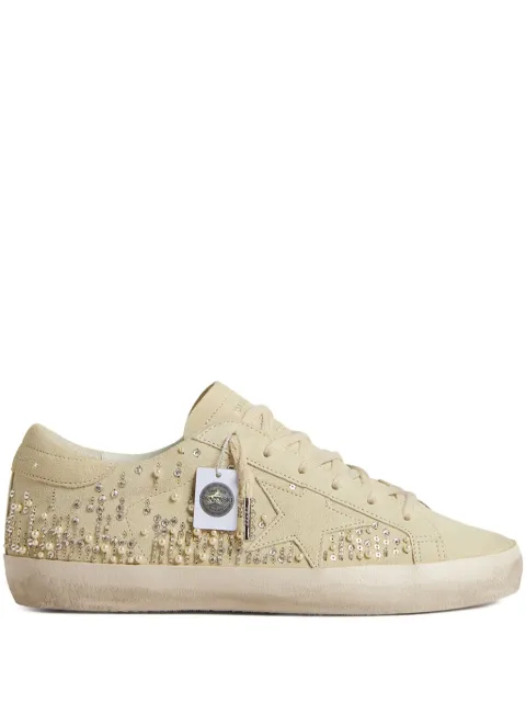 Golden Goose Super-Star sneakers in suede with pearls and Swarovski crystals Neutrals GWF00101F007031
