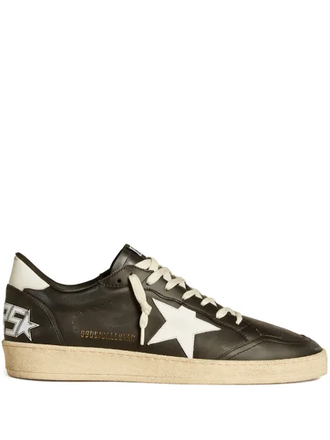 Golden Goose Ball Star trainers in black nappa with white leather star and heels tab Black GMF00117F006707
