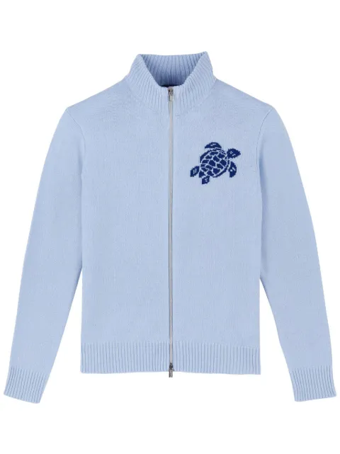 Vilebrequin Wool Cashmere Full Zip Sweater Turtle Blue JUAB9005