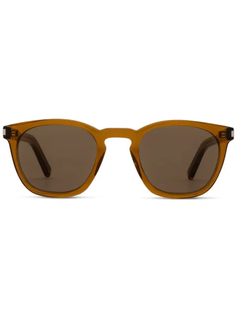 Saint Laurent Eyewear logo-print sunglasses Brown SL28