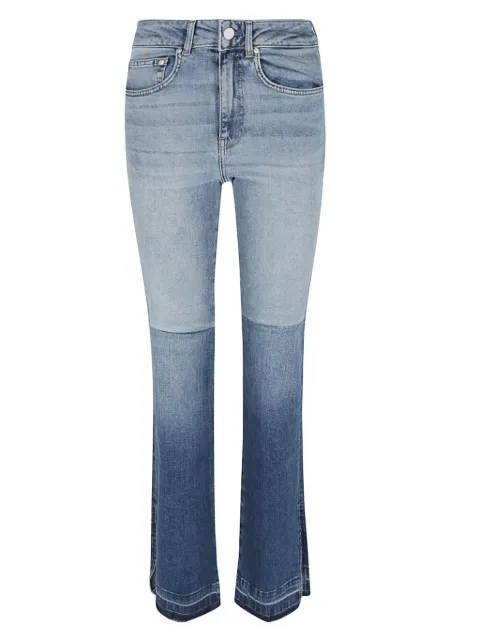 AG Jeans logo-patch two-tone straight-leg jeans Blue W0021030