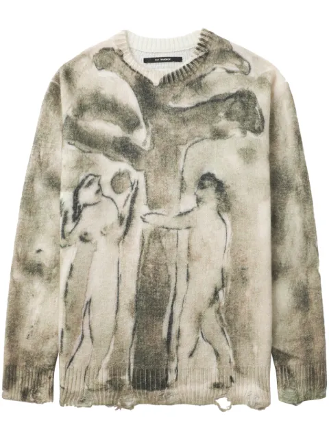 Song For The Mute digital-print sweater Neutrals 242UKT017DIGISEP