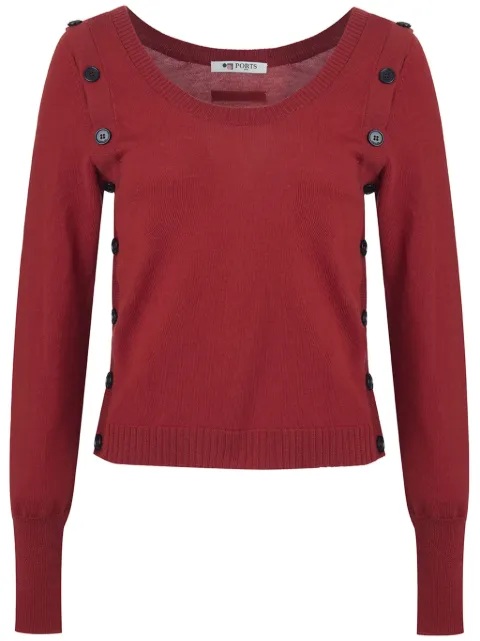 Ports 1961 button-detail jumper Red PW424KFK02YWVU005