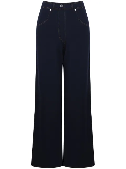 Ports 1961 Opulent knitted flared trousers Blue PW424KFR01YWVM603