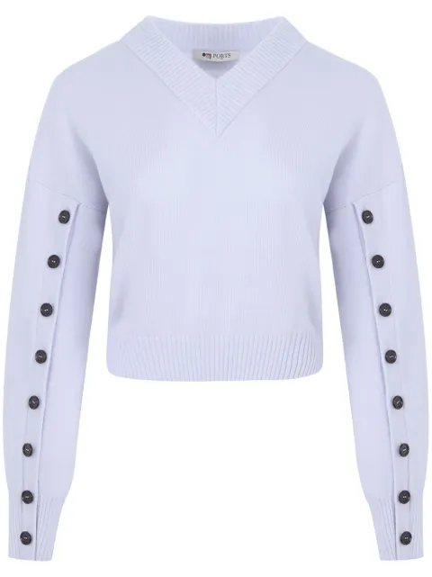 Ports 1961 contrast-buttons jumper Blue PW424KFV01YWVU005