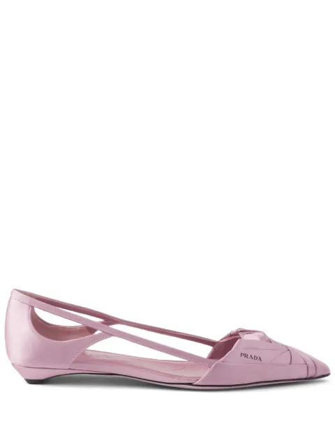 Prada Satin-finish cut-out ballerinas Pink 1F734NF015049