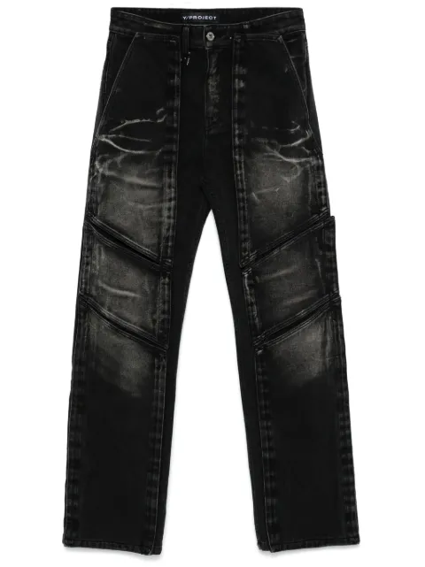 Y/Project touch-strap multi-panel jeans Black 207PA020D15