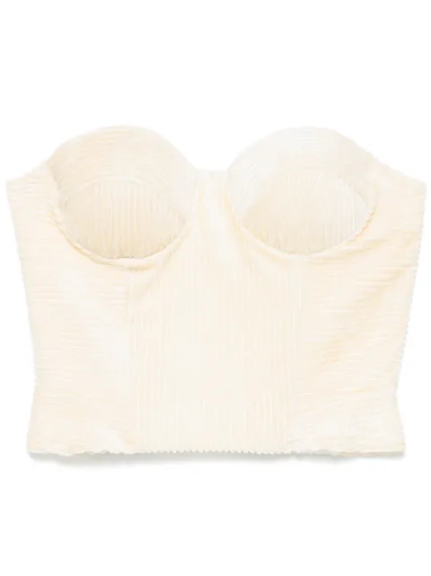 Ermanno Scervino ribbed velvet bustier top Neutrals D452L326GWI