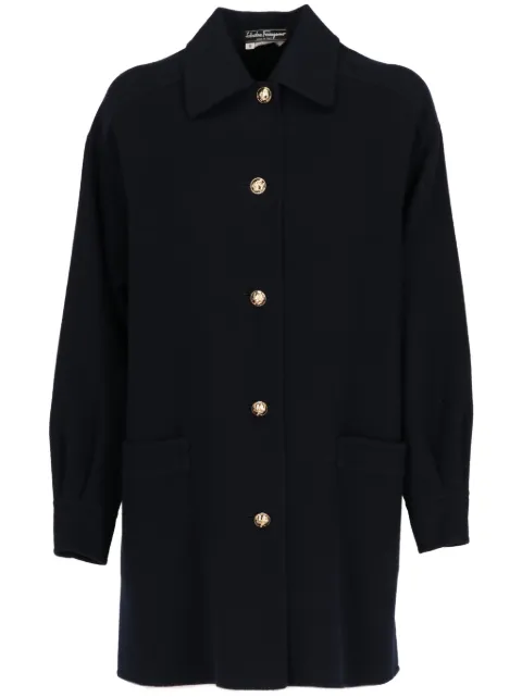 Ferragamo Pre-Owned 1970s wool coat Blue SFE520TA