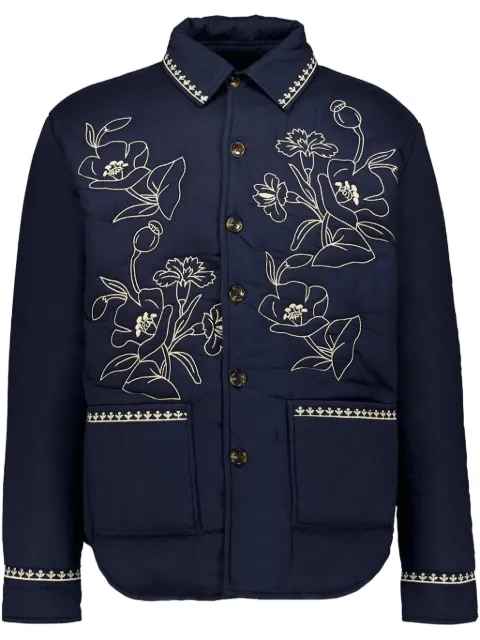 Baziszt embroidery shirt jacket Blue J06
