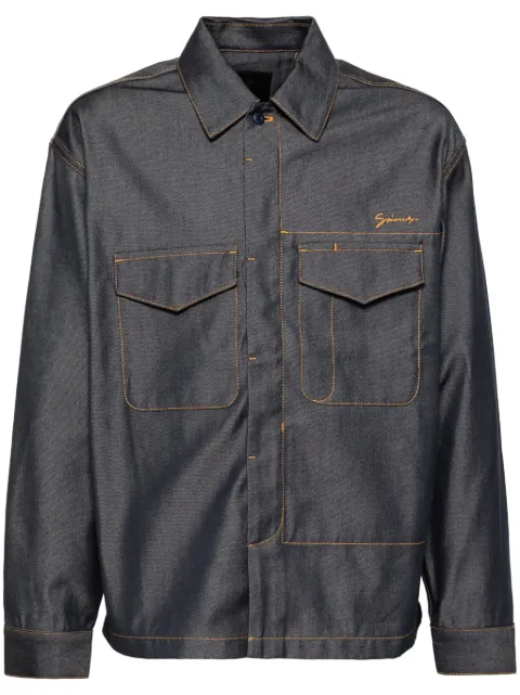 Givenchy embroidered denim shirt Blue BM611Z5YBD