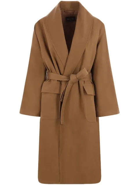 Loro Piana silk double-breasted coat Brown FAO3227