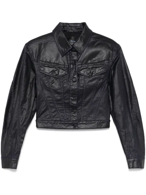 Mugler wax-effect denim jacket Blue 24W6VE0414286
