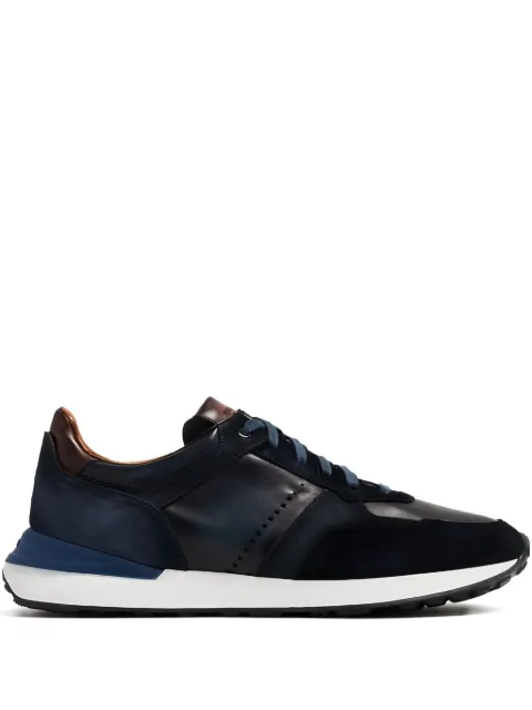 Magnanni suede leather-panel sneakers Blue 24747
