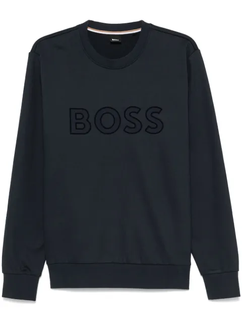 BOSS flocked-logo sweatshirt Blue 50524360