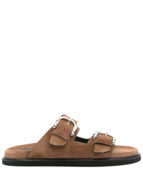P.A.R.O.S.H. suede flat sandals Brown D070252SPESHOE25