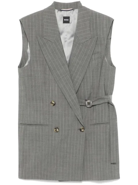 BOSS pinstripe-pattern waistcoat Grey 50525867964