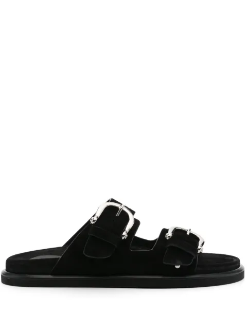 P.A.R.O.S.H. suede flat sandals Black D070252SPESHOE25
