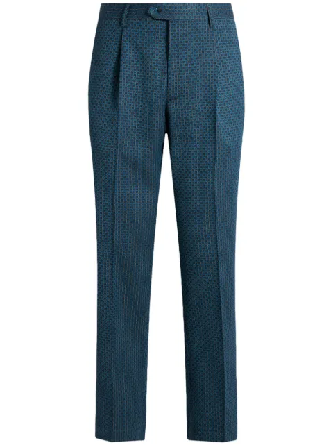 ETRO motif embroidery trousers Blue MREA000199TJB24