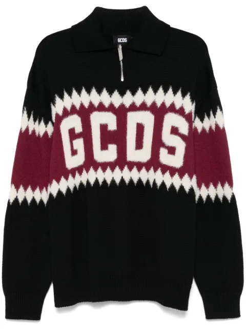 GCDS logo-intarsia sweater Black A2CM2102KG2