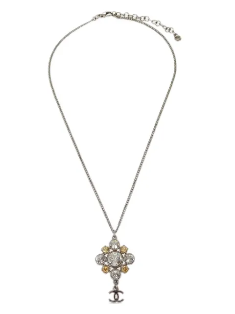 CHANEL Pre-Owned 2010 CC rhinestone-embellished necklace Silver NC10V