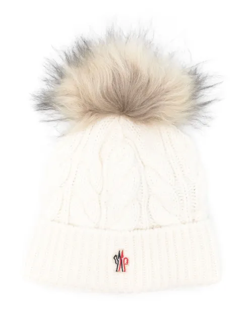 Moncler Grenoble pompom-detail beanie hat White L20983B00014A0069