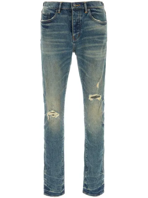 Purple Brand ripped-detailing jeans Blue P001SNFD424