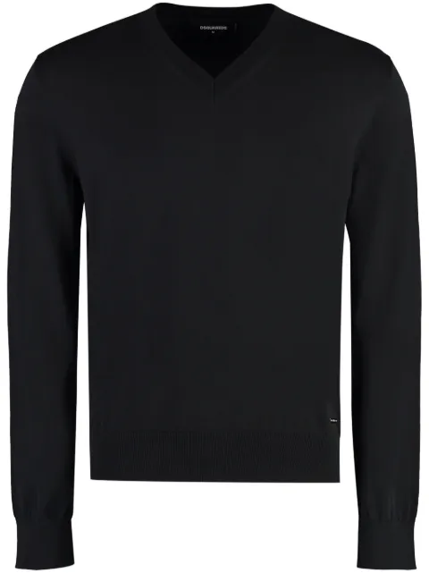DSQUARED2 cotton v-neck sweater Black S71HA1279D13018
