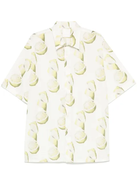 Givenchy lemon-print seersucker shirt White BM610Z15MW