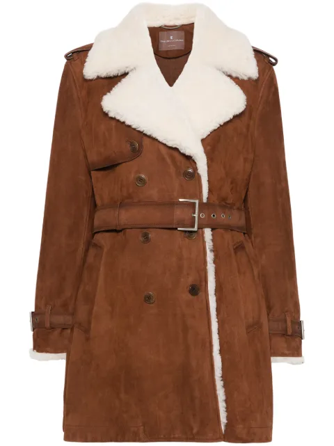 Ermanno Scervino suede coat Brown D450D305SHFPX
