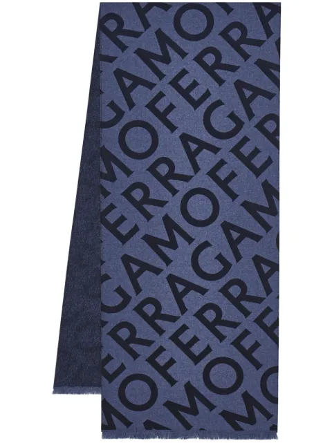 Ferragamo reversible logo scarf Blue 779290