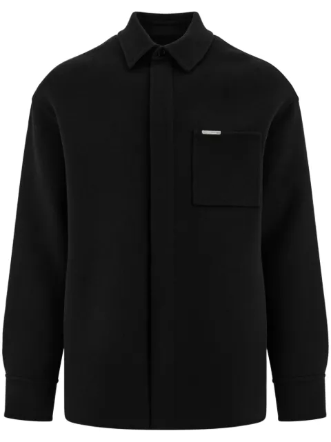 Ferragamo logo-plaque buttoned shirt jacket Black 780744