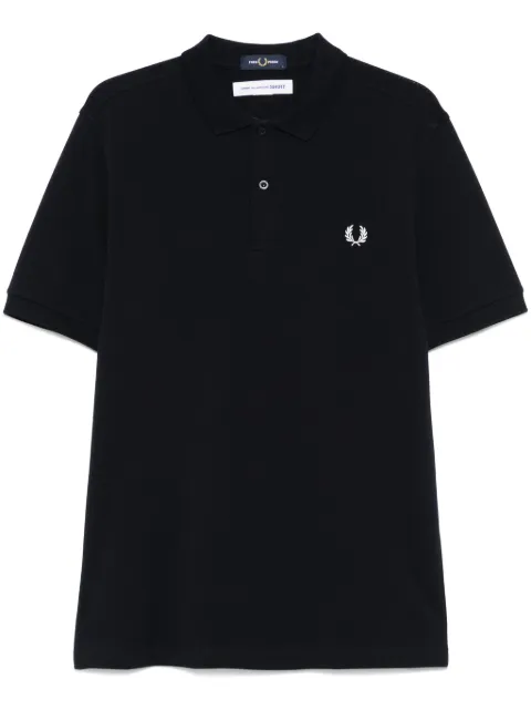 Comme Des Garçons Shirt x Fred Perry slogan-print polo shirt Blue FNT501