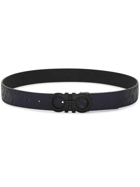 Ferragamo reversible and adjustable Gancini belt Blue 780047