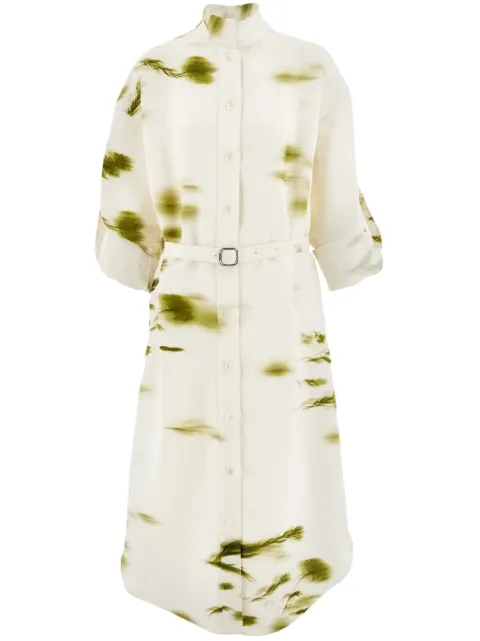 Ferragamo Blossom print shirt dress White 781408