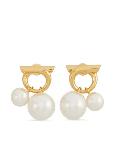 Ferragamo double pearl earrings Gold 780384