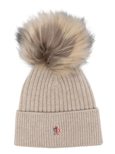 Moncler Grenoble pompom cashmere beanie hat Neutrals K20983B00010M1223