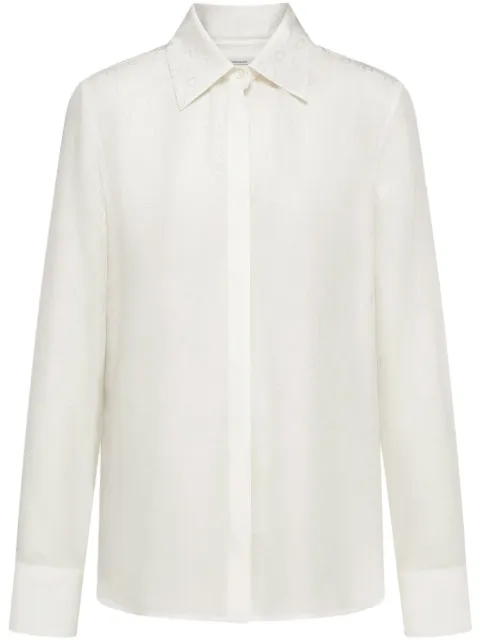 Ferragamo Gancini-print shirt White 781825