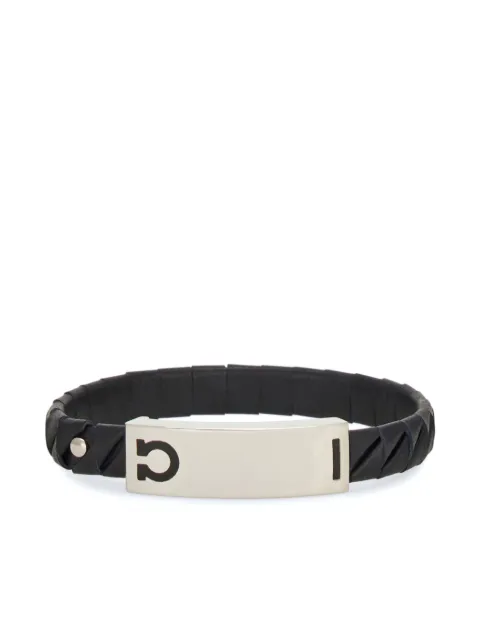 Ferragamo Gancini leather bracelet Black 780220