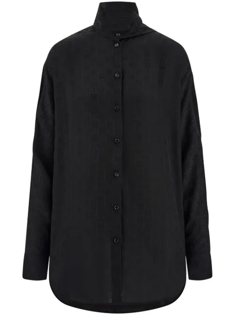 Ferragamo sash-collar silk blouse Black 780700
