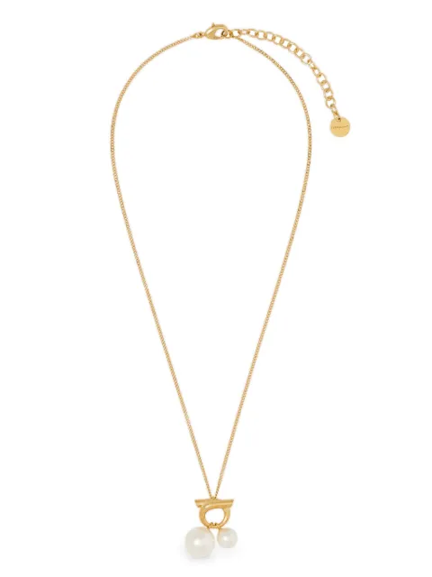Ferragamo double pearl necklace Gold 780390