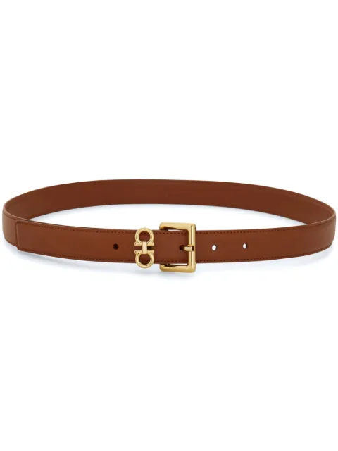 Ferragamo double Gancini fixed belt Brown 780417